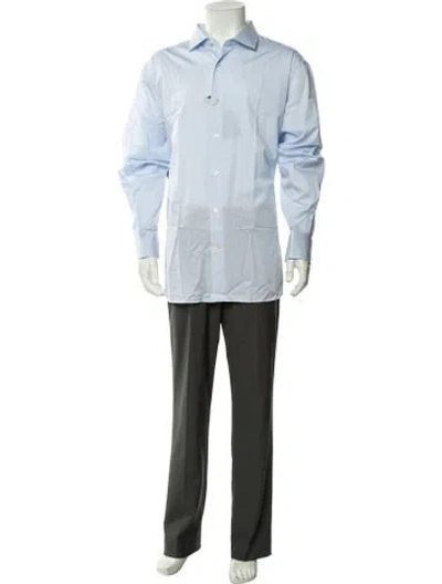 Pre-owned Robert Talbott Striped Long Sleeve Dress Shirt W/ Tags In Blue/white