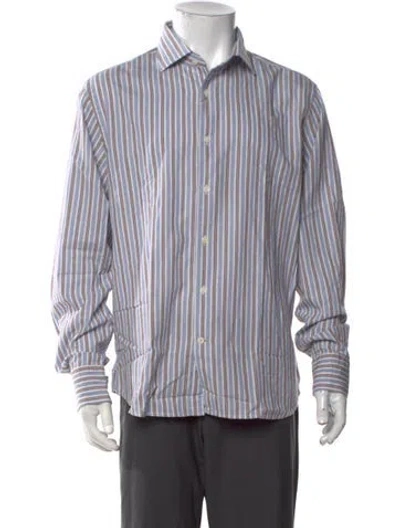 Pre-owned Robert Talbott Striped Long Sleeve Dress Shirt W/ Tags In Multicolor