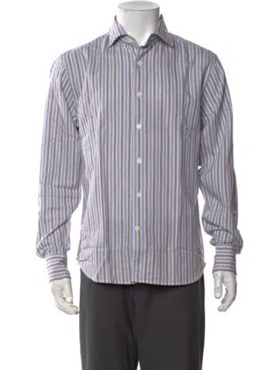 Pre-owned Robert Talbott Striped Long Sleeve Dress Shirt W/ Tags In Multicolor