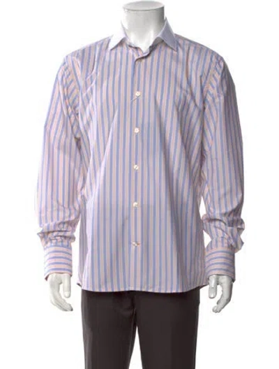 Pre-owned Robert Talbott Striped Long Sleeve Dress Shirt W/ Tags In Pink