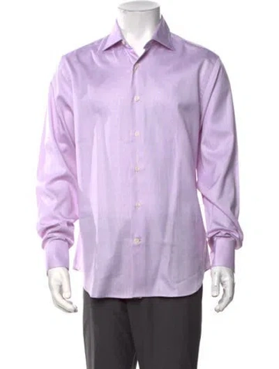 Pre-owned Robert Talbott Striped Long Sleeve Dress Shirt W/ Tags In Purple