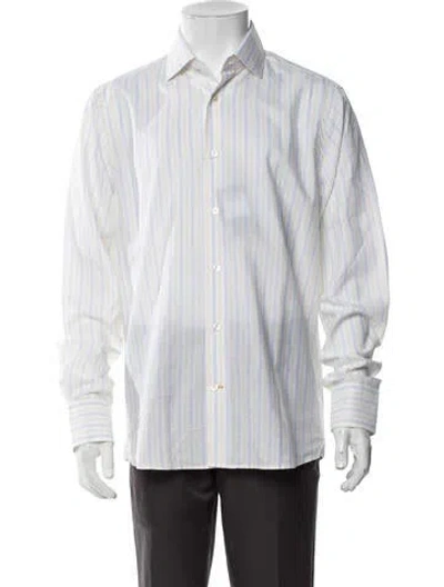 Pre-owned Robert Talbott Striped Long Sleeve Dress Shirt W/ Tags In Purple