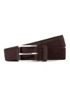 Robert Talbott Suede Lewis Belt In Brown