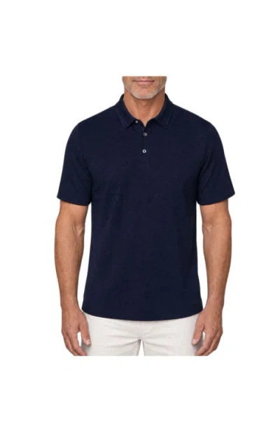 Robert Talbott Taylor Pique Linen Polo In Blue