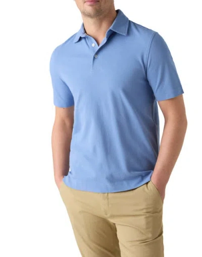Robert Talbott Walker Short Sleeve Polo In Blue