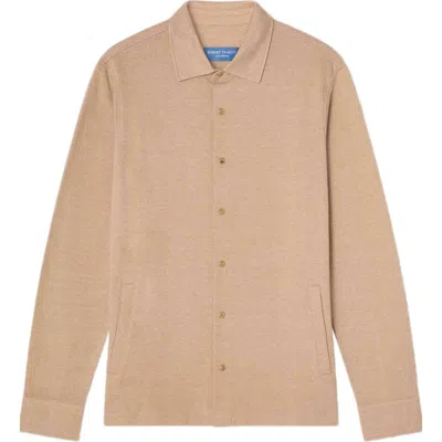 Robert Talbott Walter Cashmere Blend Snap Front Shirt In Camel