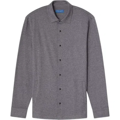 Robert Talbott Walter Cashmere Blend Snap Front Shirt In Gray