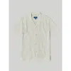 Robert Talbott Williams Waffle Knit Camp Shirt In Cream