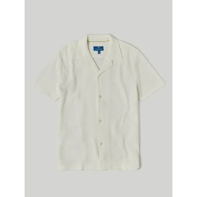 Robert Talbott Williams Waffle Knit Camp Shirt In Cream