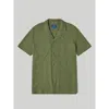 Robert Talbott Williams Waffle Knit Camp Shirt In Olive
