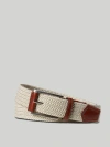 Robert Talbott Woven Nylon Garfield Belt In Natural