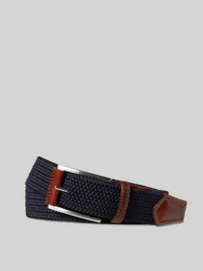 Robert Talbott Woven Nylon Garfield Belt In Navy