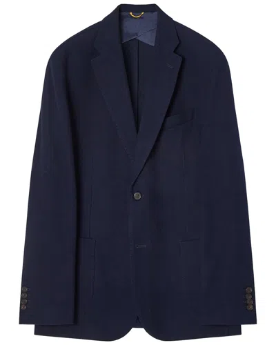 Robert Talbott Wright Knit Blazer In Blue