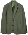 Robert Talbott Wright Textured Knit Blazer In Green