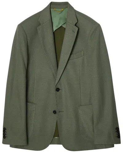 Robert Talbott Wright Textured Knit Blazer In 617-sage Green