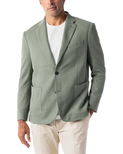 Robert Talbott Wright Textured Knit Blazer In Green