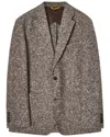 Robert Talbott Wright Wool-blend Knit Blazer In Brown