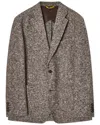 Robert Talbott Wright Wool-blend Knit Blazer In Gray
