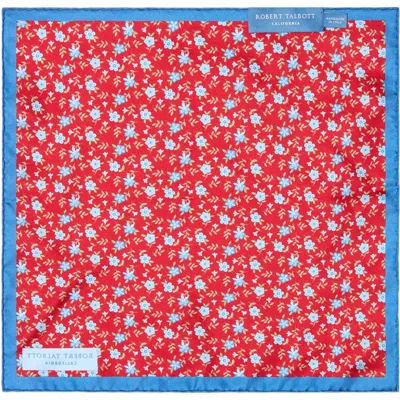 Robert Talbott York Flower Multi Pocket Square In Red