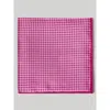 Robert Talbott York Silk Pocket Square In Pink/white Check