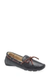 Robert Zur Bowie Faux Shearling Lined Driving Loafer In Black