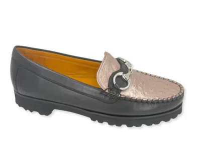 Robert Zur Women's Soho Loafer In Black Rose Gold In Multi