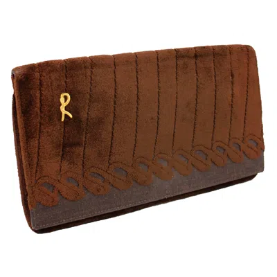 Pre-owned Roberta Di Camerino 1970s  Brown Velvet Clutch