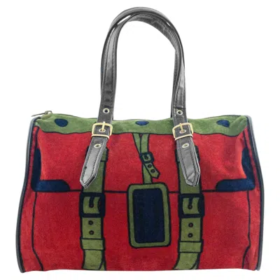 Pre-owned Roberta Di Camerino 1976  Tromp L'oeil Velvet Soft Mini Duffle In Brown