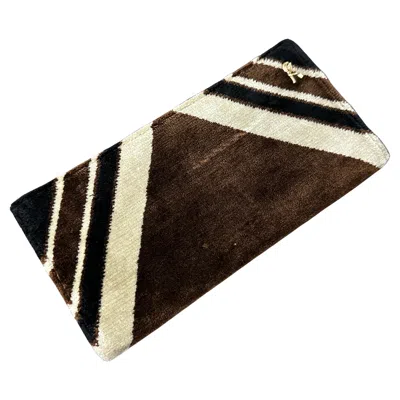 Pre-owned Roberta Di Camerino A 1980s Brown And Beige Velvet Wallet Clutch By