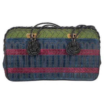 Pre-owned Roberta Di Camerino Green, Pink & Blue Velvet Handbag