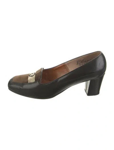Pre-owned Roberta Di Camerino Leather Graphic Print Pumps In Green