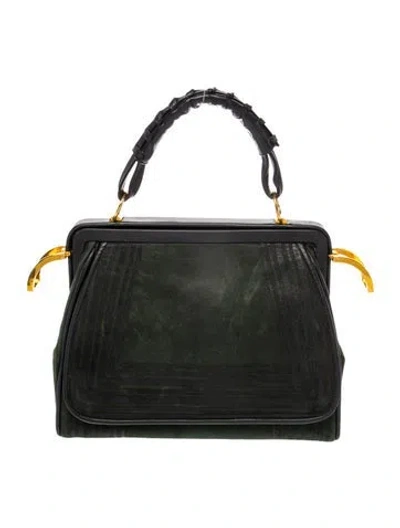 Pre-owned Roberta Di Camerino Leather Top Handle Bag In Black