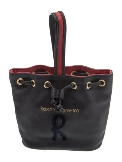 Pre-owned Roberta Di Camerino Leather Top Handle Bag In Black