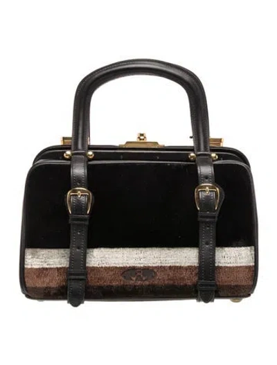 Pre-owned Roberta Di Camerino Leather Top Handle Bag In Black