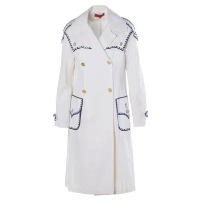 Pre-owned Roberta Di Camerino Nautical Trompe-l'�il Cotton Coat -'70s In Gray