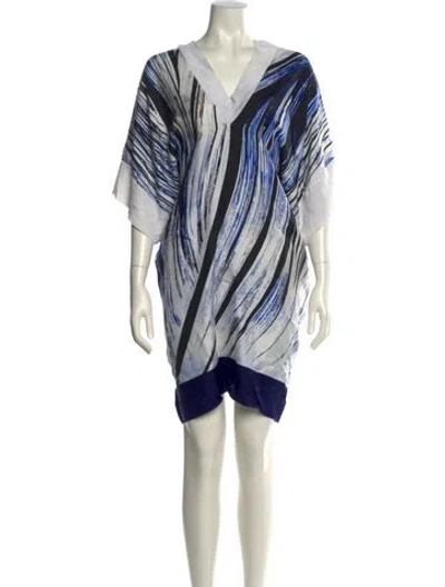 Pre-owned Roberta Di Camerino Silk Mini Dress In Blue