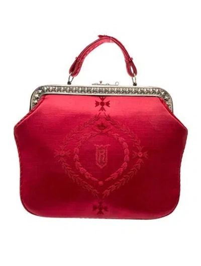 Pre-owned Roberta Di Camerino Silk Top Handle Bag In Red