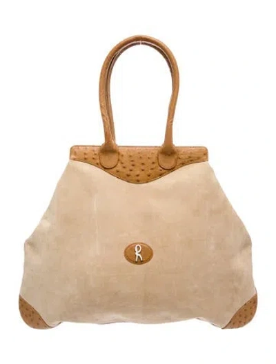 Pre-owned Roberta Di Camerino Suede Top Handle Bag In Brown