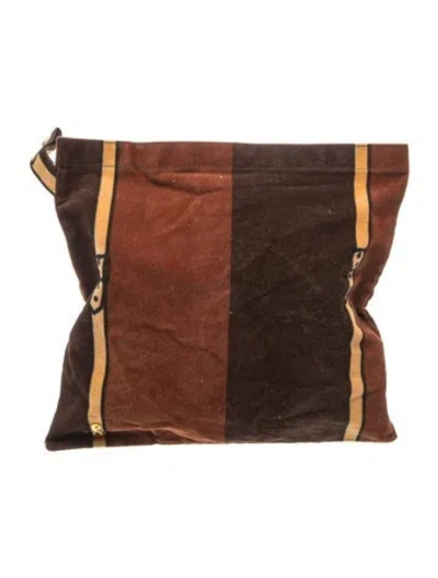 Pre-owned Roberta Di Camerino Velvet Messenger Bag In Brown