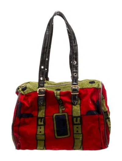 Pre-owned Roberta Di Camerino Velvet Shoulder Bag In Red