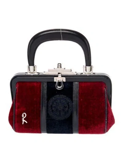 Pre-owned Roberta Di Camerino Velvet Top Handle Bag Vintage In Red
