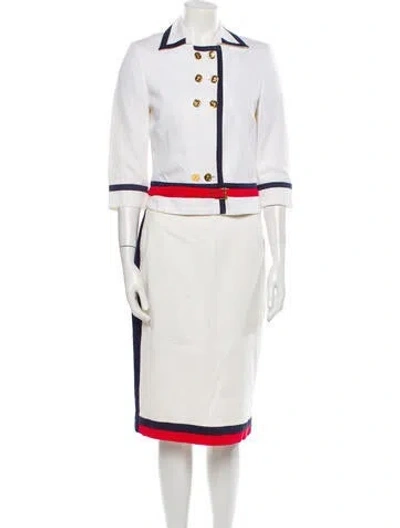 Pre-owned Roberta Di Camerino Vintage 1980's Skirt Suit In White