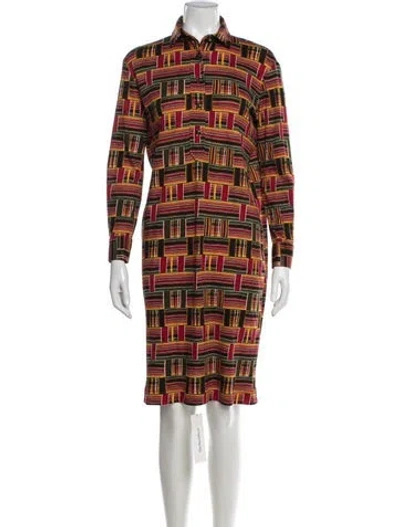 Pre-owned Roberta Di Camerino Virgin Wool Knee-length Dress In Red
