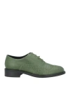 Roberta Di Camerino Woman Lace-up Shoes Green Size 7 Leather In Multi