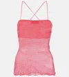 Roberta Einer Alba Knitted Cotton Top In Pink