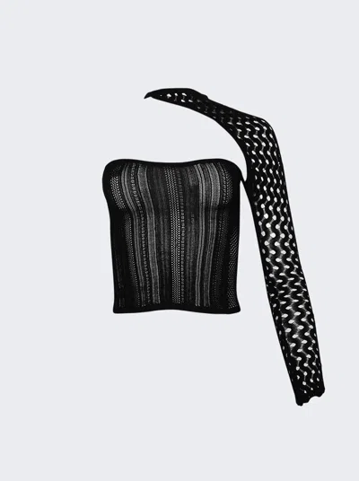 Roberta Einer Asymmetric Sheer Mali Top In Black