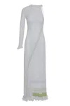 Roberta Einer Bianca One-shoulder Open-back Maxi Dress In White