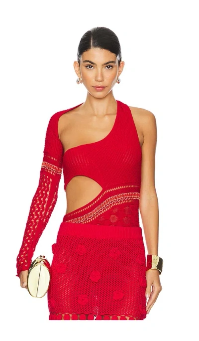 Roberta Einer Dina Bodysuit In 红色