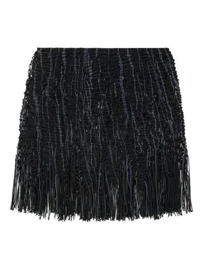 ROBERTA EINER ELEMENT KNITTED FRINGE MINI SKIRT