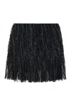 Roberta Einer Knitted Mini Skirt Fringed Hemline In Black